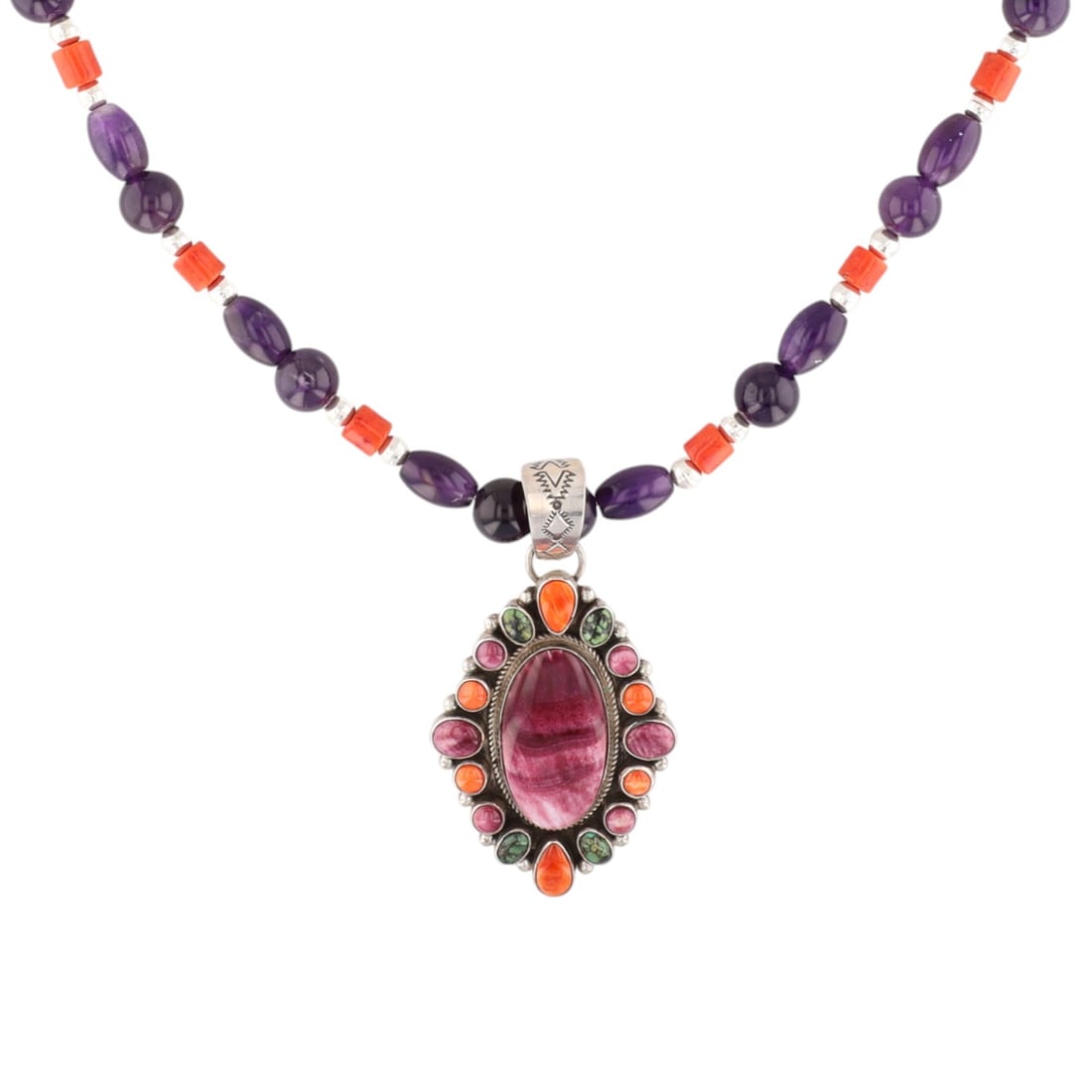 Dean Sandoval Jr. Navajo Multi Stone Handmade Necklace (1 of 8)