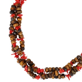 Running Bear Sterling Multi Stone 3 Strand Necklace