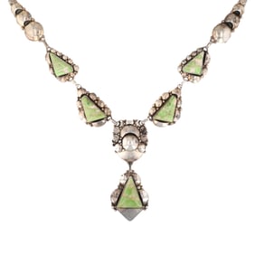 Clem Nalwood Navajo Sterling Gaspeite Necklace