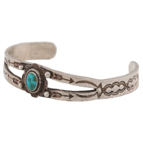 Fred Harvey Era Navajo Sterling Royston Turquoise Cuff Bracelet