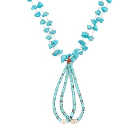 Large Santo Domingo Turquoise Jacla Necklace