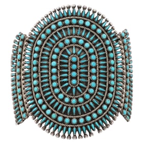 John Quam Zuni Sterling Turquoise Cuff Bracelet