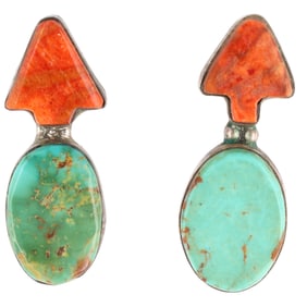 Carlos Gale Self Choctaw Sterling Multi Stone Earrings