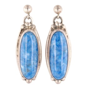 Jack Whittaker Shop Sterling Denim Lapis Dangle Earrings