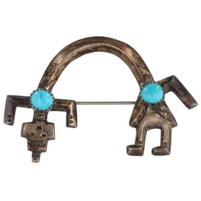 Silver Ray Shop Sterling Turquoise Rainbow Man Brooch