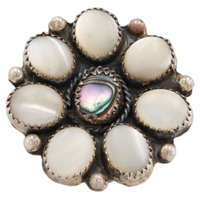 Vintage Navajo Sterling Multi Stone Ring Sz. 5.5