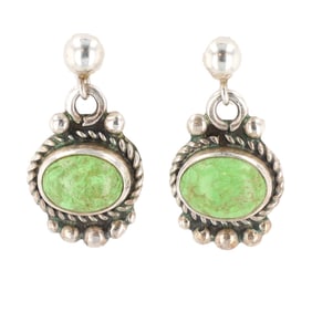 Sheryl Martinez Navajo Sterling Gaspeite Earrings