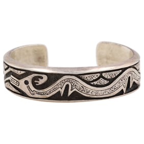 BG Mudd Sterling Overlay Serpent Cuff Bracelet