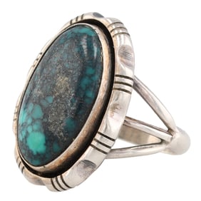 Vintage Navajo Sterling Turquoise Ring Sz. 7