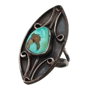 Vintage Navajo Sterling Turquoise Ring Sz. 7.25