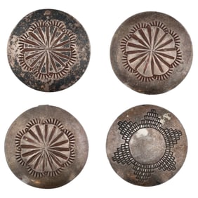 Vintage Navajo Stamped Sterling Button Covers