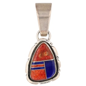 First American Traders Gallup Sterling Multi Stone Inlay Pendant