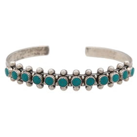 Vintage Navajo Sterling Turquoise Cuff Bracelet