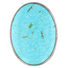 Arnold & Carleena Goodluck Navajo Sterling Turquoise Buckle
