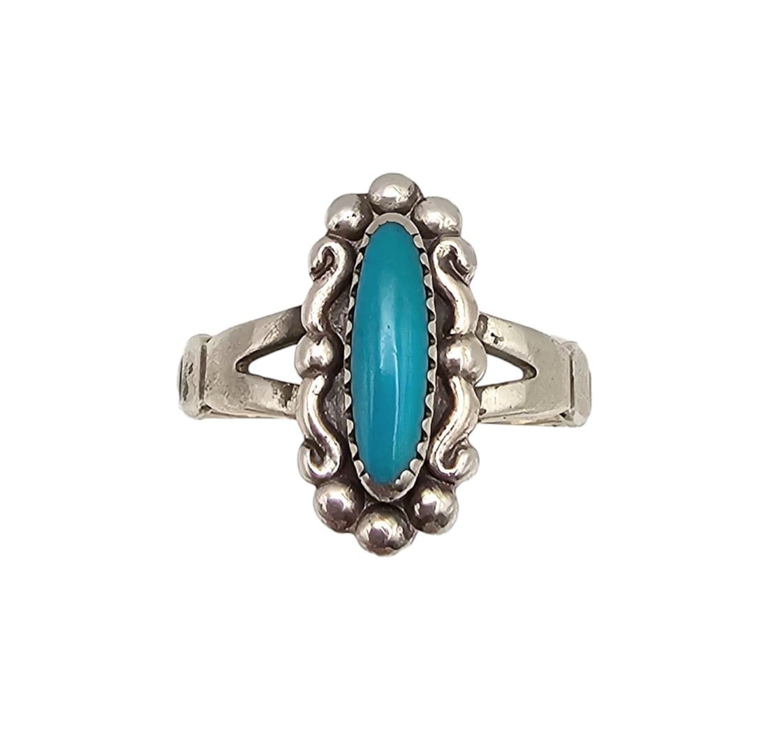 Bell Trading Post Turquoise Sterling Ring Sz 7.25 (1 of 4)