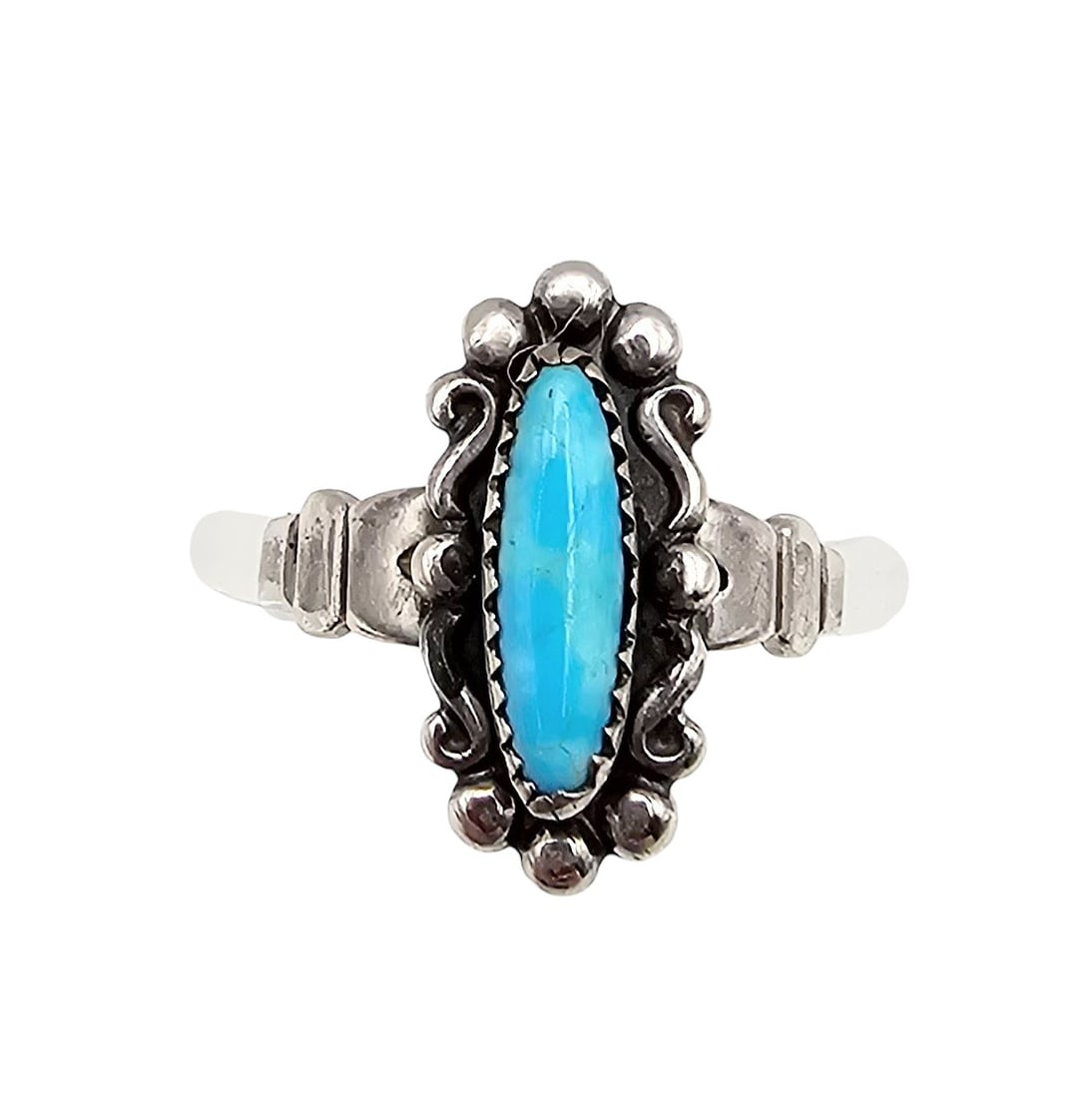 Bell Trading Post Turquoise Sterling Ring Sz 4.25 (1 of 4)