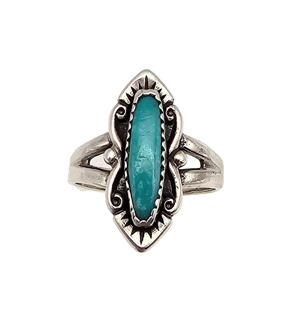 Bell Trading Post Turquoise Sterling Ring Sz 6.25 (1 of 4)