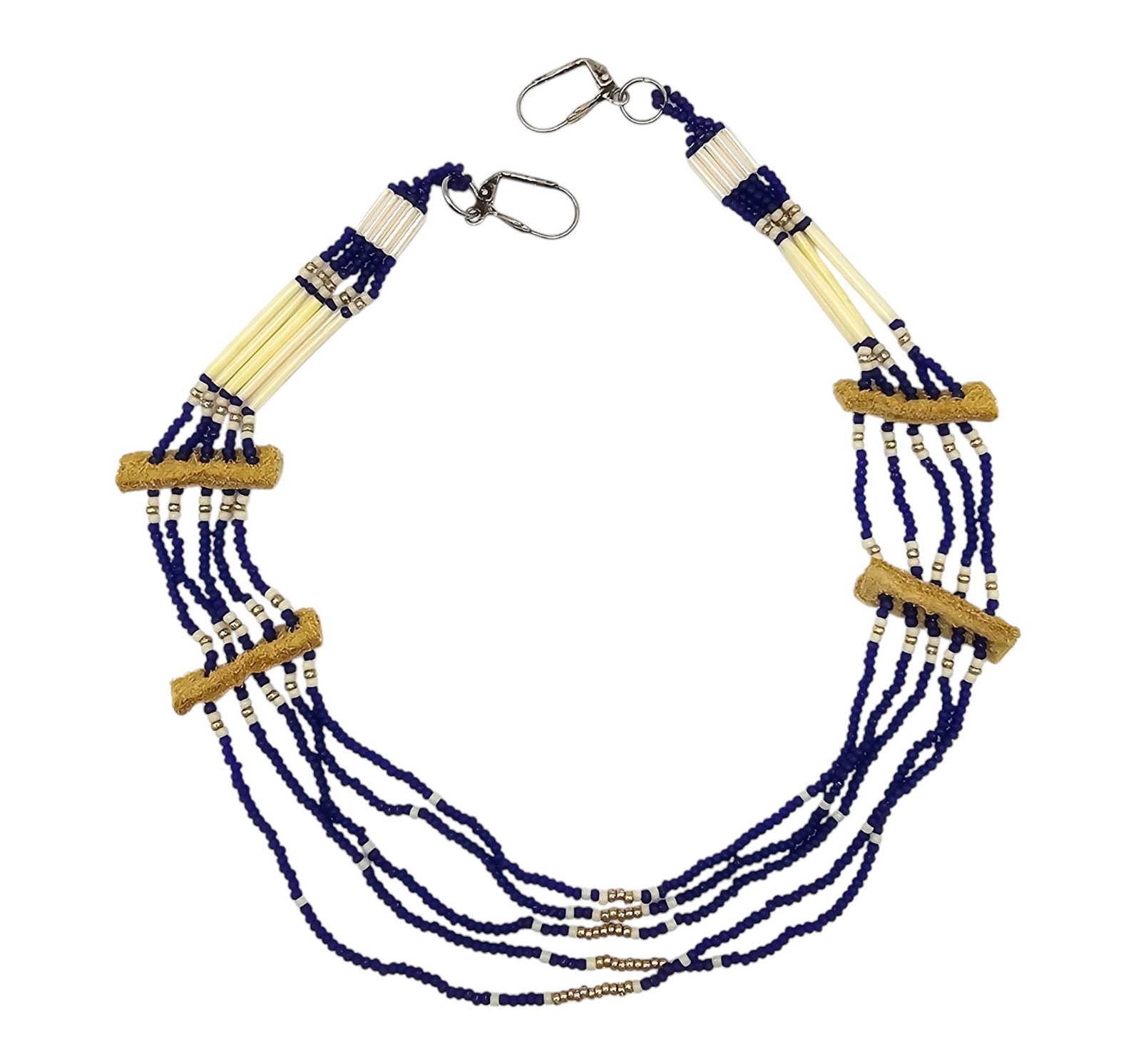 Native American Porcupine Quill Micro Bead Necklace: Native American Porcupine Quill Micro Bead Necklace 11g -May Be Ear to Ear Earrings
