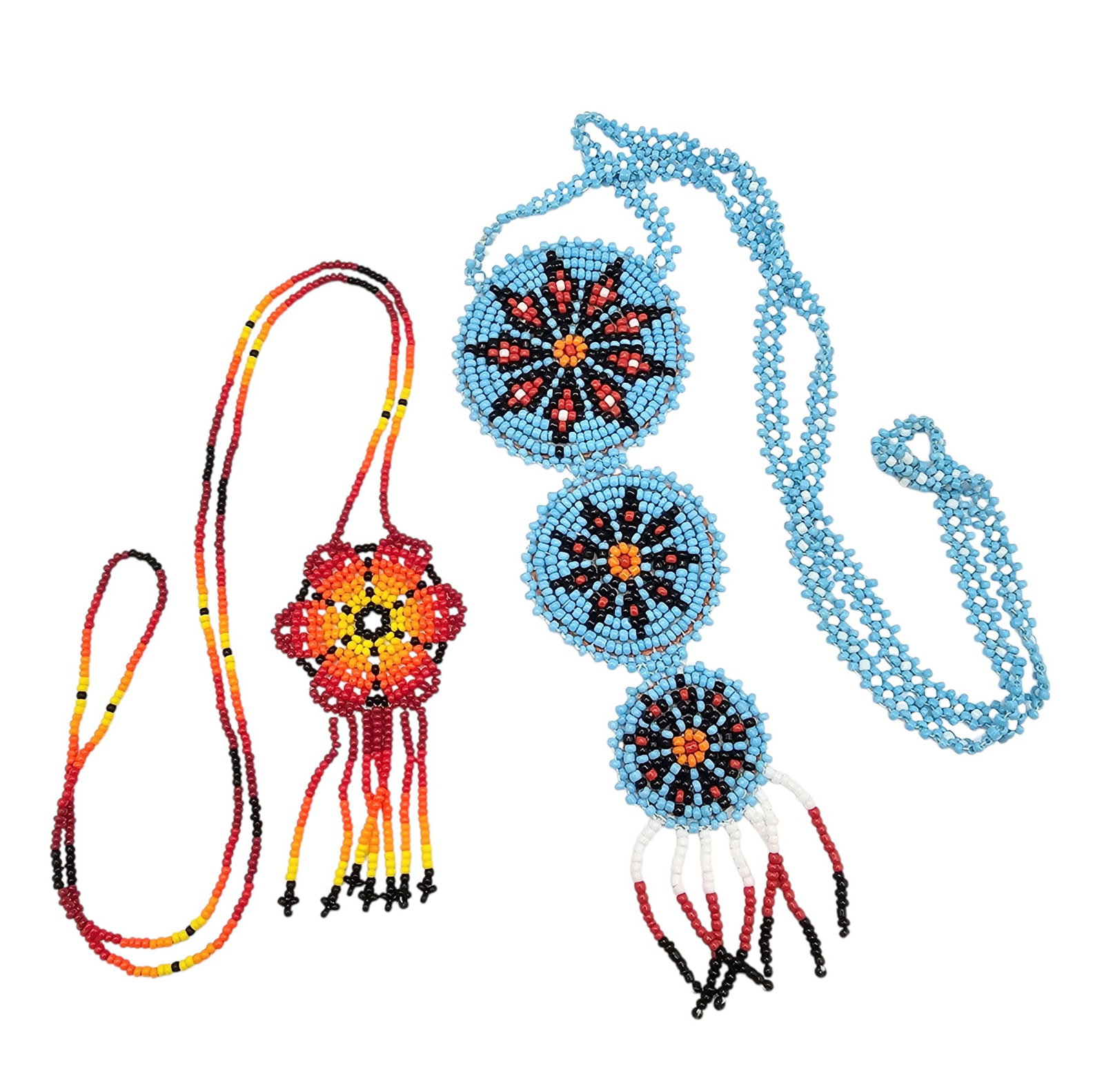 Lot of 2 Native American Micro Bead Necklaces: Lot of 2 Native American Micro Bead Necklaces
