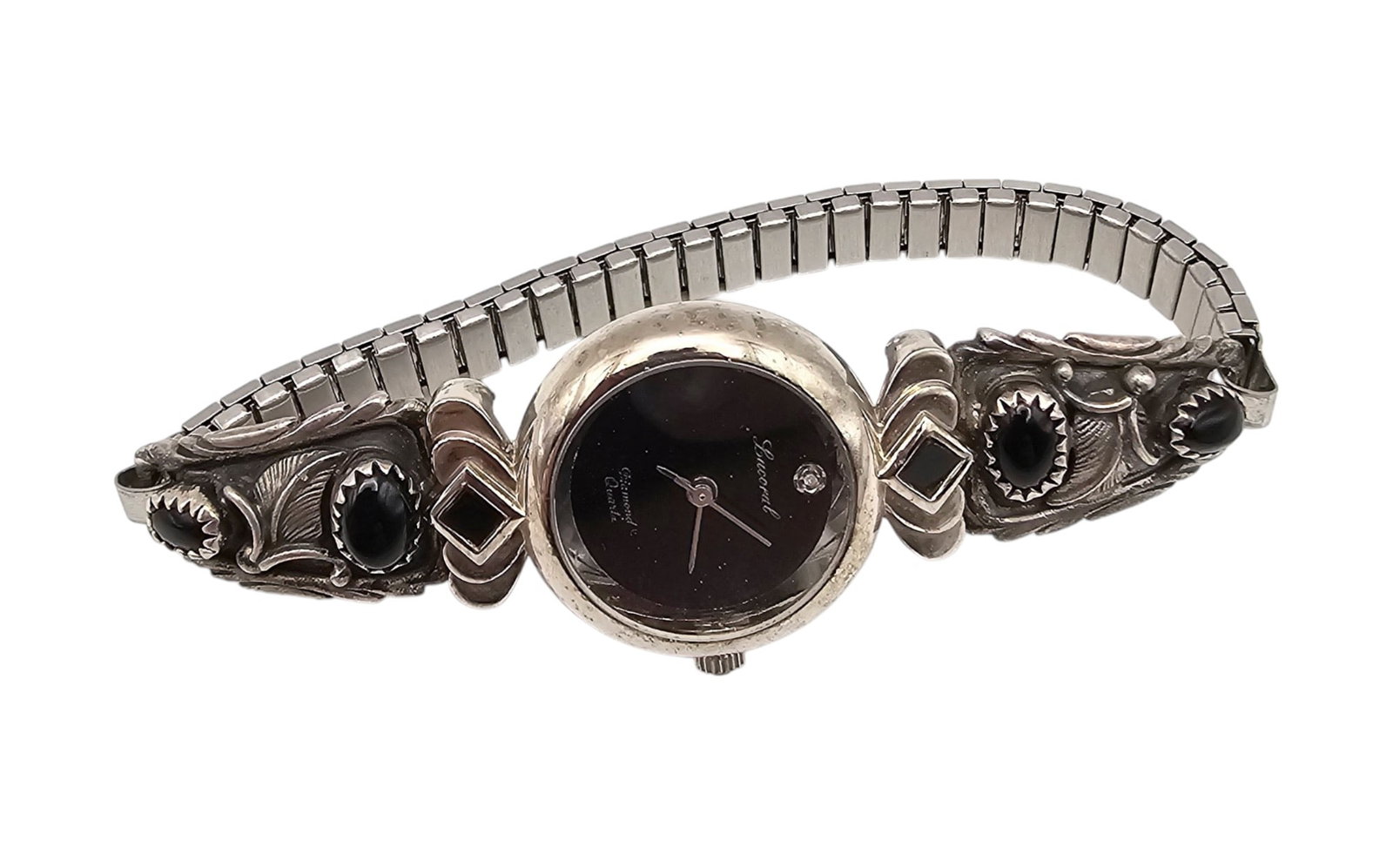 Richard Begay Navajo Onyx Sterling Watch: Richard Begay Navajo Onyx Sterling Watch 24.5g