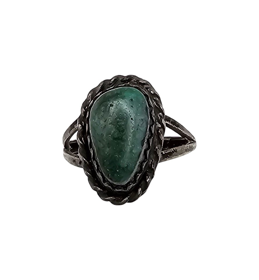 Native Turquoise Sterling Silver Ring Size 3.75: Native Turquoise Sterling Silver Ring Size 3.75 2.6 G