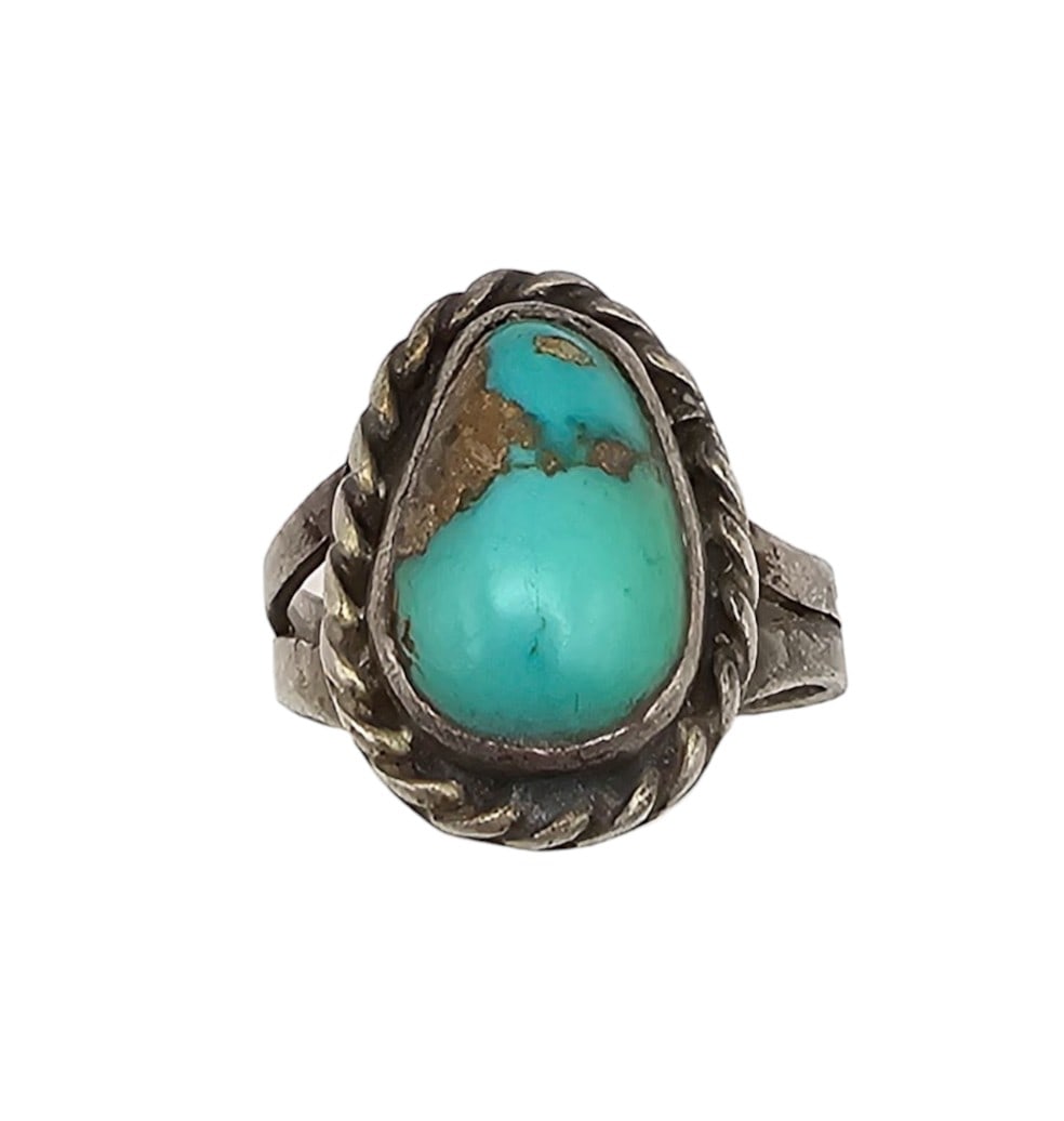 Signed RA Turquoise Sterling Silver Ring Size 7.75 (1 of 4)