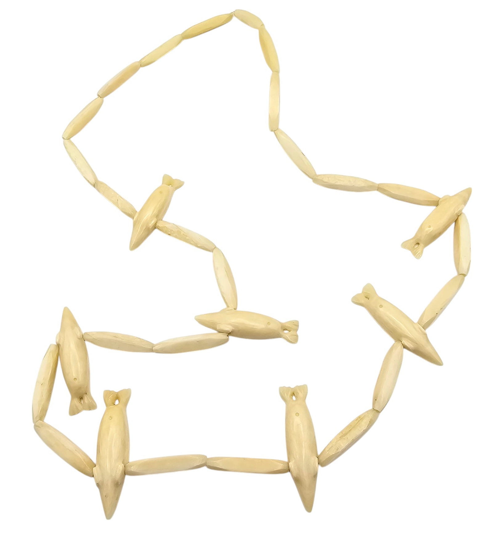 Native/Southwestern Carved Bone Seals Necklace: Native/Southwestern Carved Bone Seals Necklace