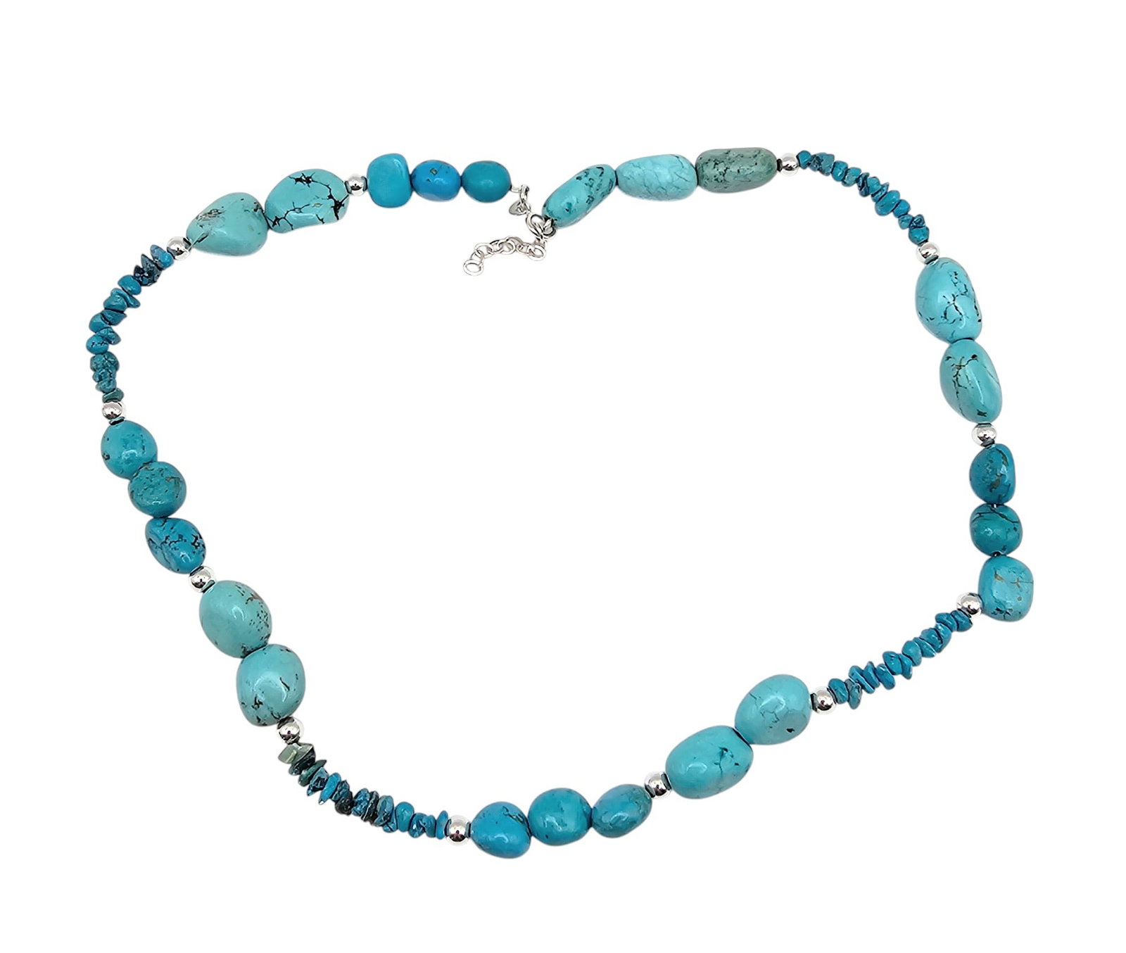 Southwestern SU Turquoise Sterling Silver Necklace: Southwestern SU Turquoise Sterling Silver Necklace 31.1 G