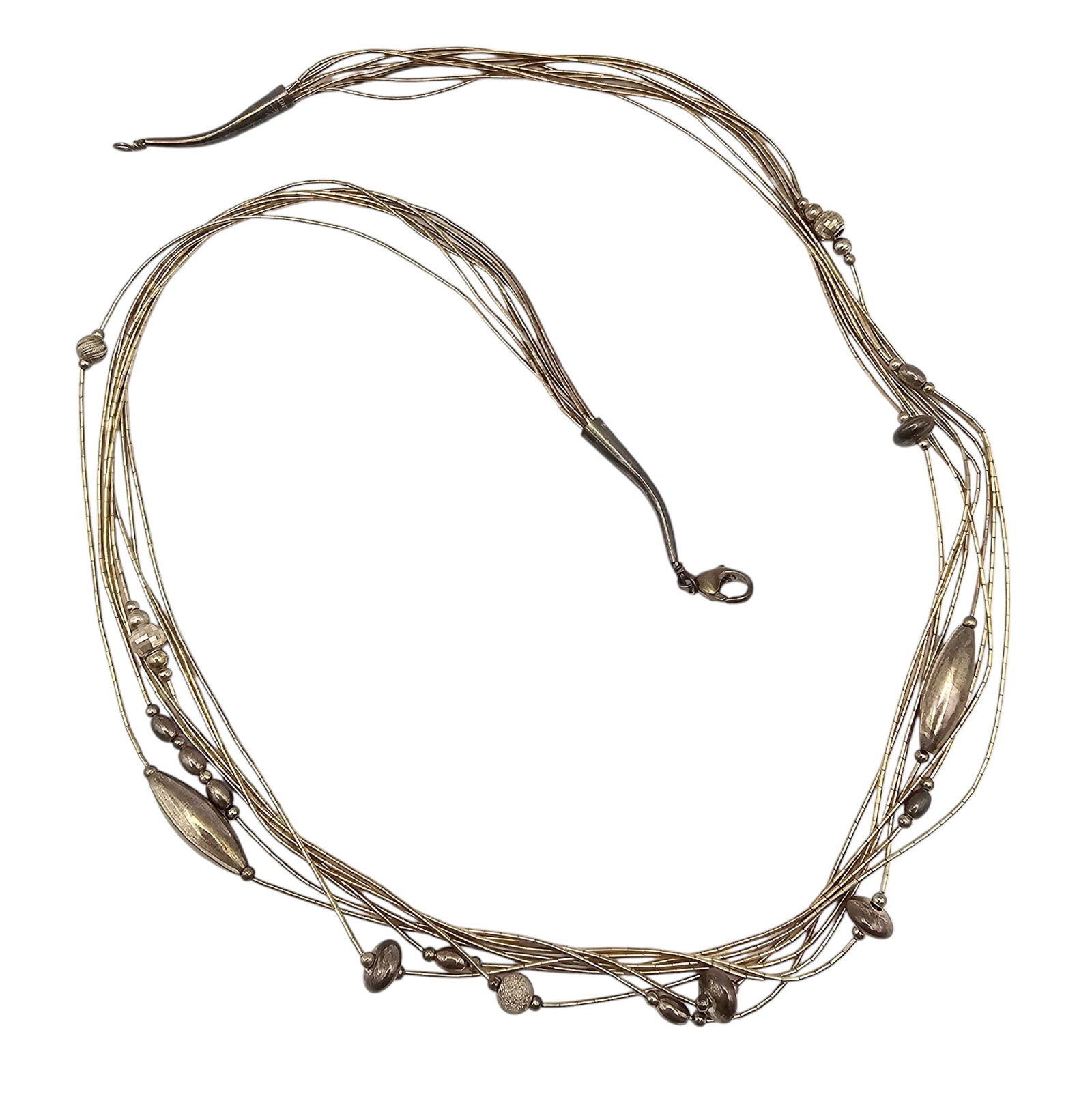 Native Liquid Silver Sterling Silver Multi Strand Bead Necklace (1 of 3)
