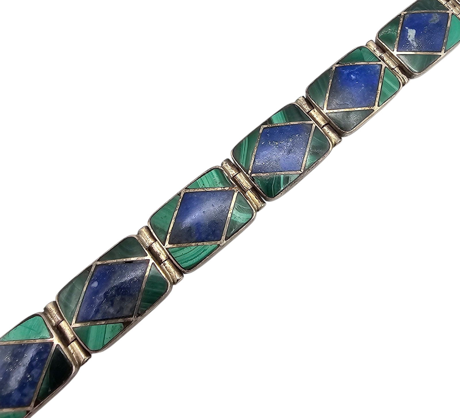 Lapis Malachite 950 Silver Southwestern Bracelet (1 of 3)