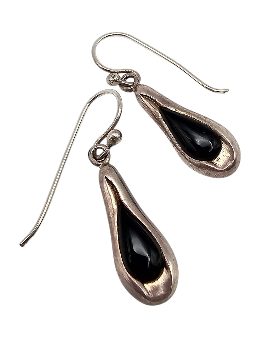 Barse Southwestern Onyx Sterling Silver Drop Dangle Earrings (1 of 4)