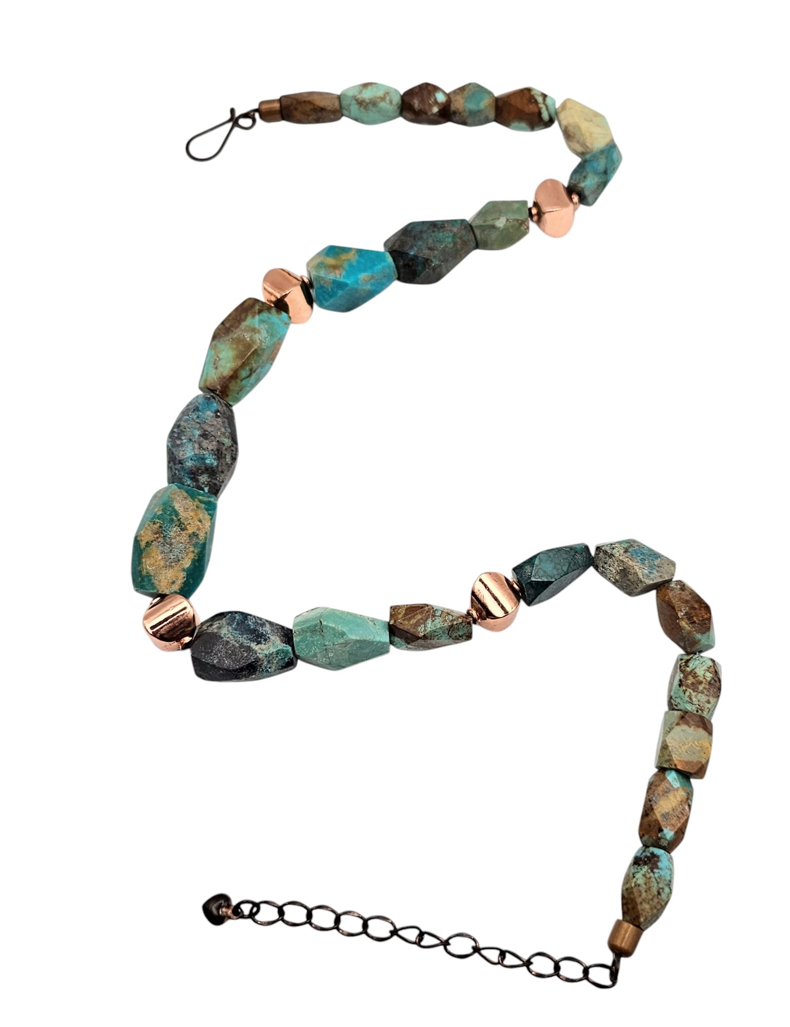 Jay King Mine Finds Turquoise Brass Necklace: Jay King Mine Finds Turquoise Brass Necklace 89.2 G