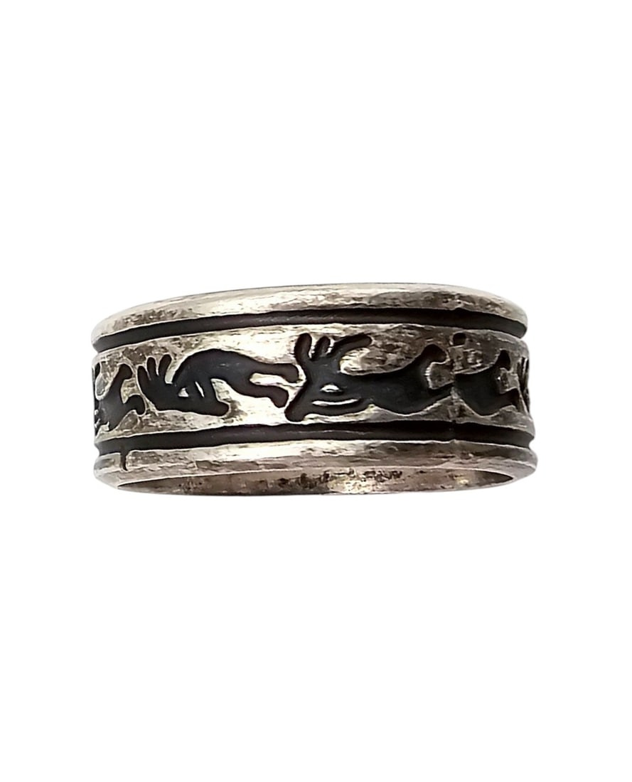 Mexico Sterling Silver Kokopelli Dancer Ring Size 9.25 (1 of 3)