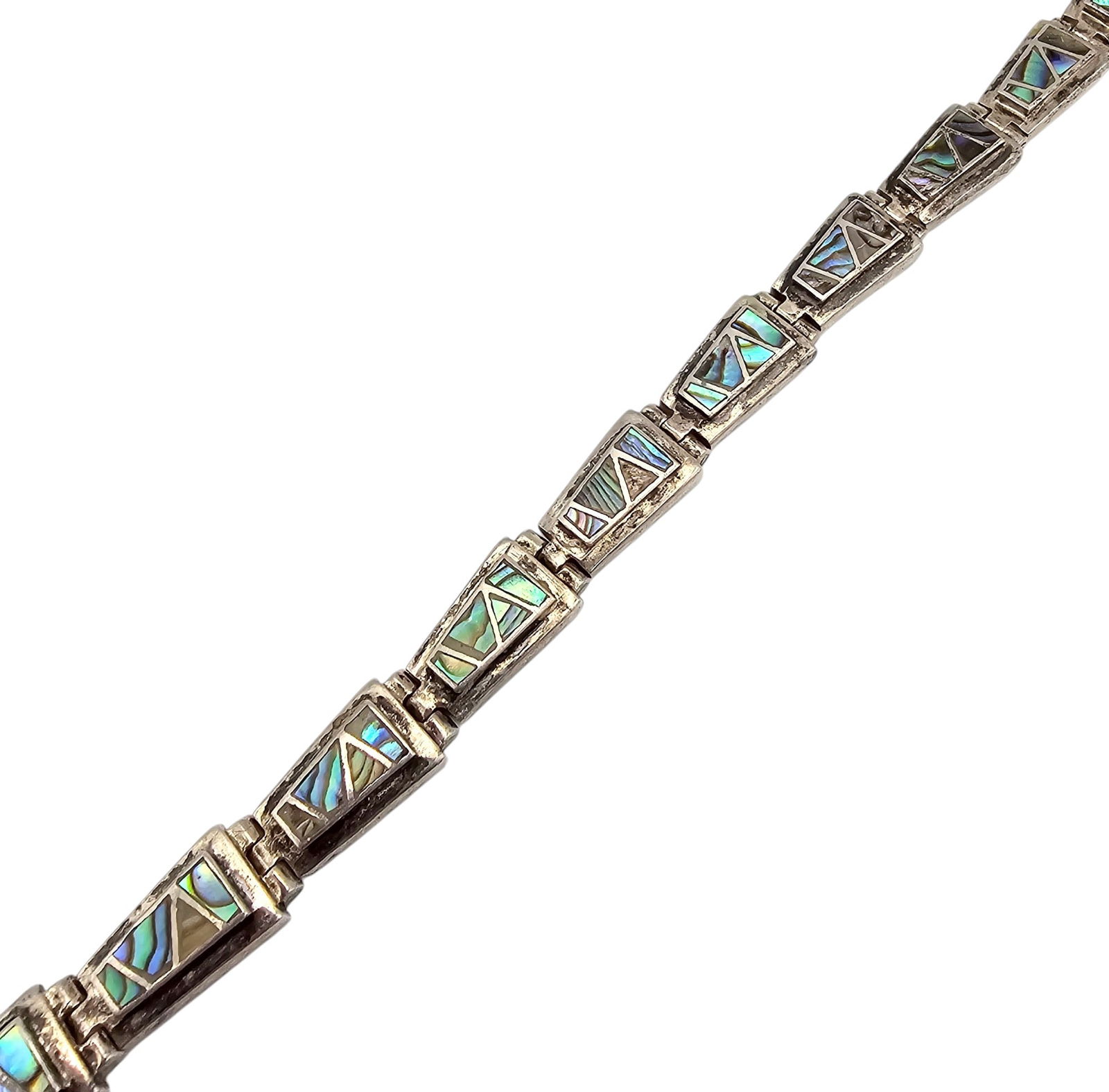 Abalone Sterling Silver Inlay Link Bracelet (1 of 4)
