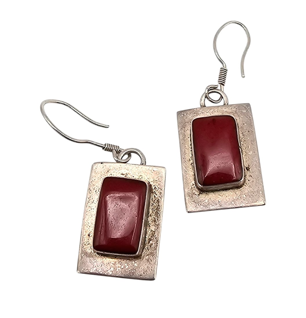 Mexico Jasper Sterling Silver Drop Dangle Earrings (1 of 4)