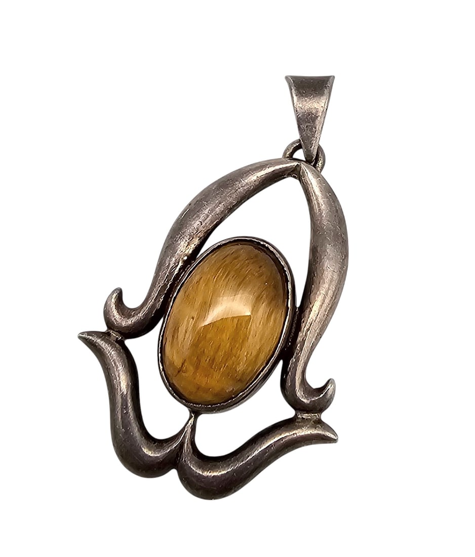 Mexico Tiger's Eye Sterling Silver Pendant (1 of 4)