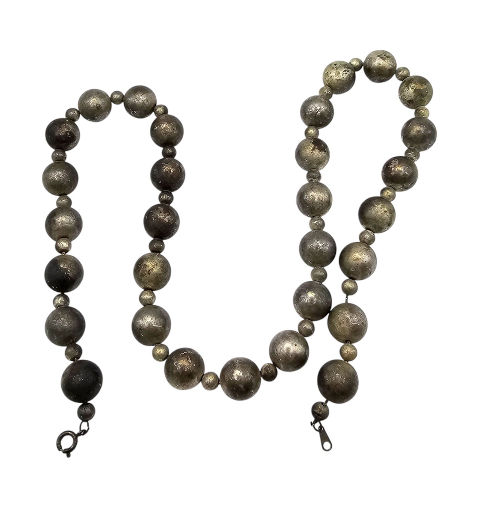 Vintage Sterling Silver Bead Necklace (1 of 3)
