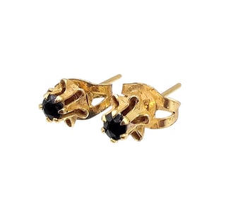 Sapphire 14K Gold Stud Earrings 0.7 G