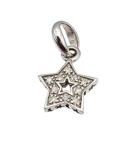 Diamond 14K White Gold Star Pendant 1 G