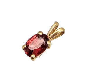 Red Stone 14K Gold Pendant 0.6 G