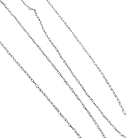10K White Gold Cable Chain Necklace 0.5 G