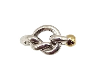 Tiffany & Co 18K Gold Sterling Silver Knot Ring Sz 7.75 3.2 G