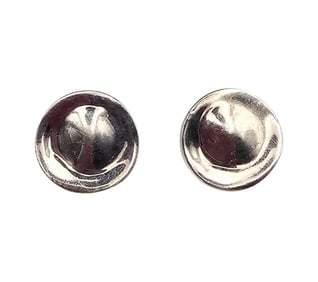 Sterling Silver Modernist Disk Earrings 11.7 G