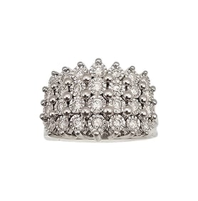 VD Diamond Sterling Silver Cocktail Ring Sz 5.75 8.1 G