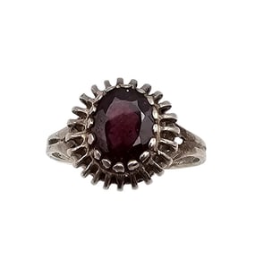 Garnet Sterling Silver Cocktail Ring Sz 9.25 3.7 G
