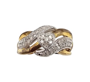 JWBR Diamond Sterling Silver Cocktail Ring Sz 6.5 4.8 G