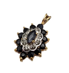 Sapphire Gold Over Sterling Silver Pendant 2.5 G