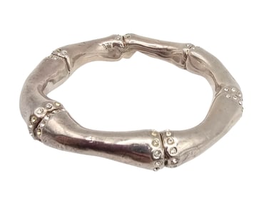 Isreal Sterling Silver Hollow Form Bangle Bracelet 32.4 G