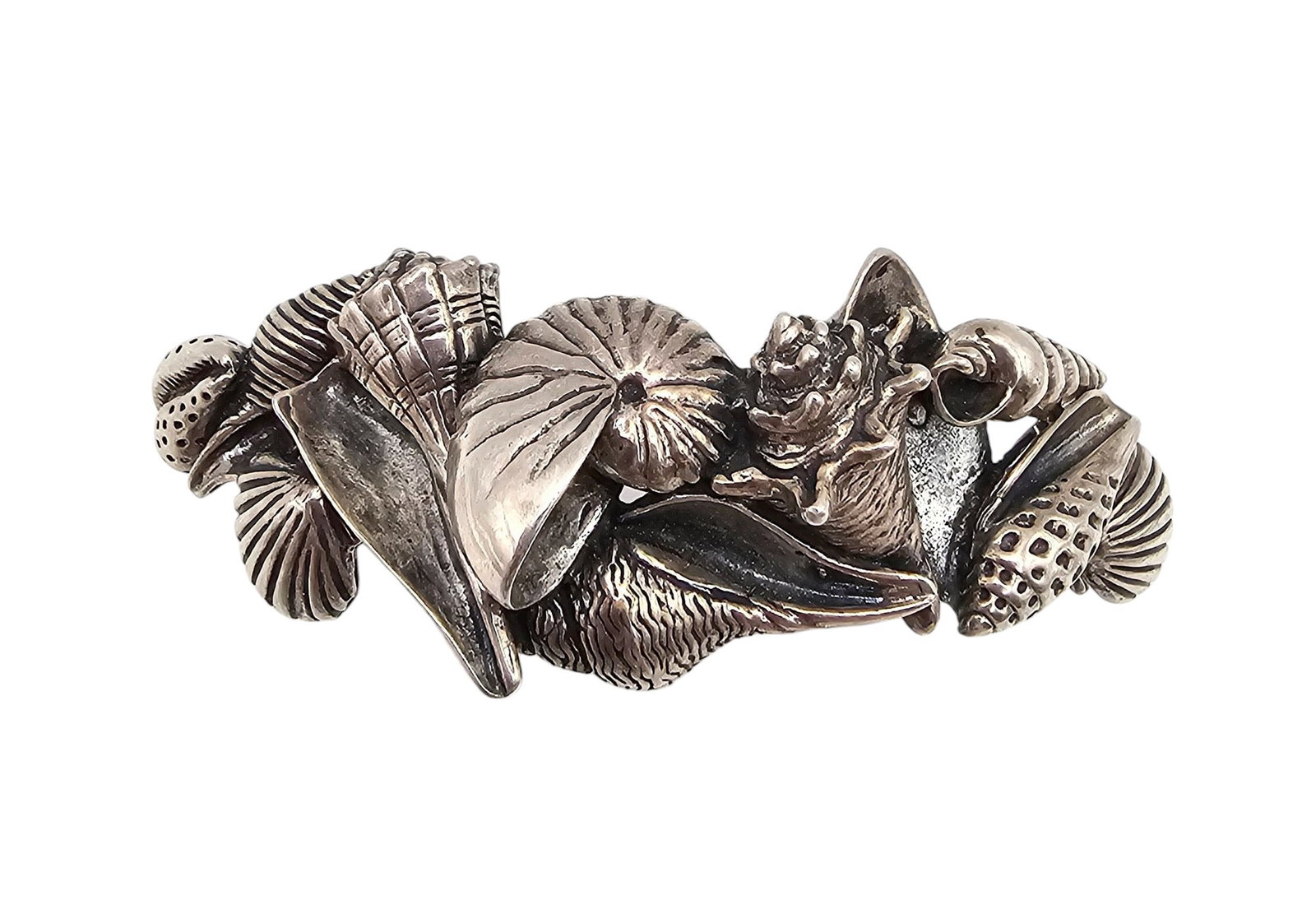 Kabana Sterling Silver Sea Shell Theme Cuff Bracelet 28 G (1 of 4)