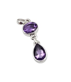 Sanchi & Filia P Designs New Genuine Amethyst Sterling Silver Pendant 2.1 G